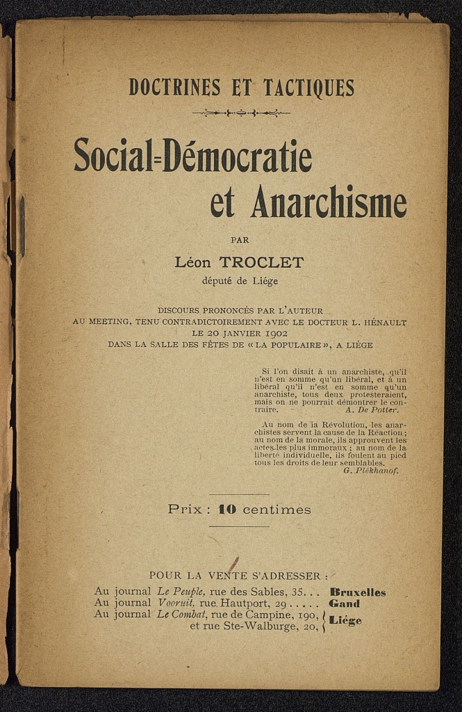 Social-Démocratie et Anarchisme