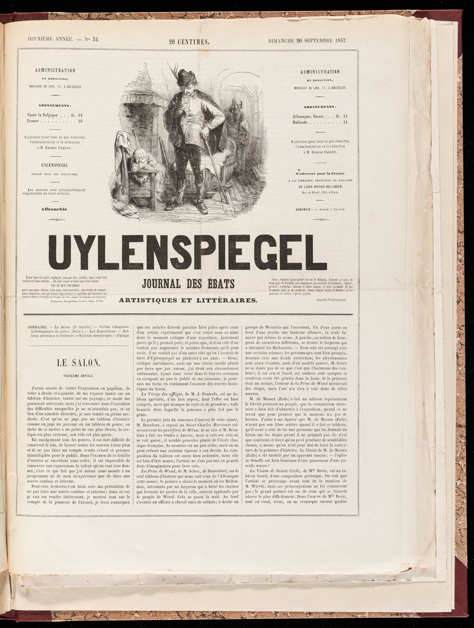 Uylenspiegel, journal des ébats artistiques et littéraires. Deuxième année - N° 34