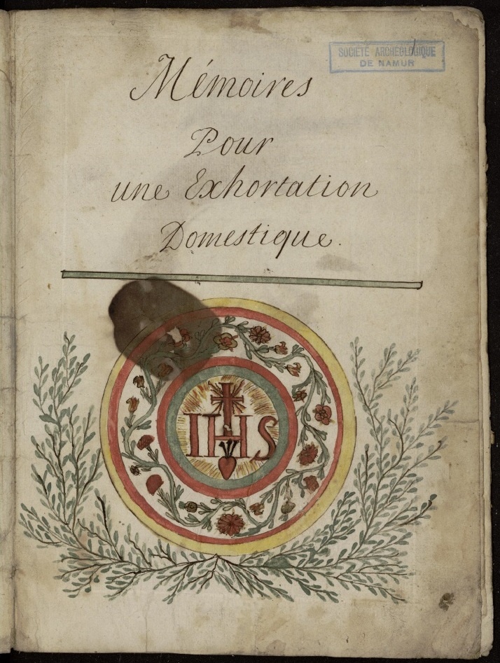 Mémoires pour une exhortation domestique adressée aux RR PP de la Compagnie de Jesus apres L'incendie de Lille 1740…