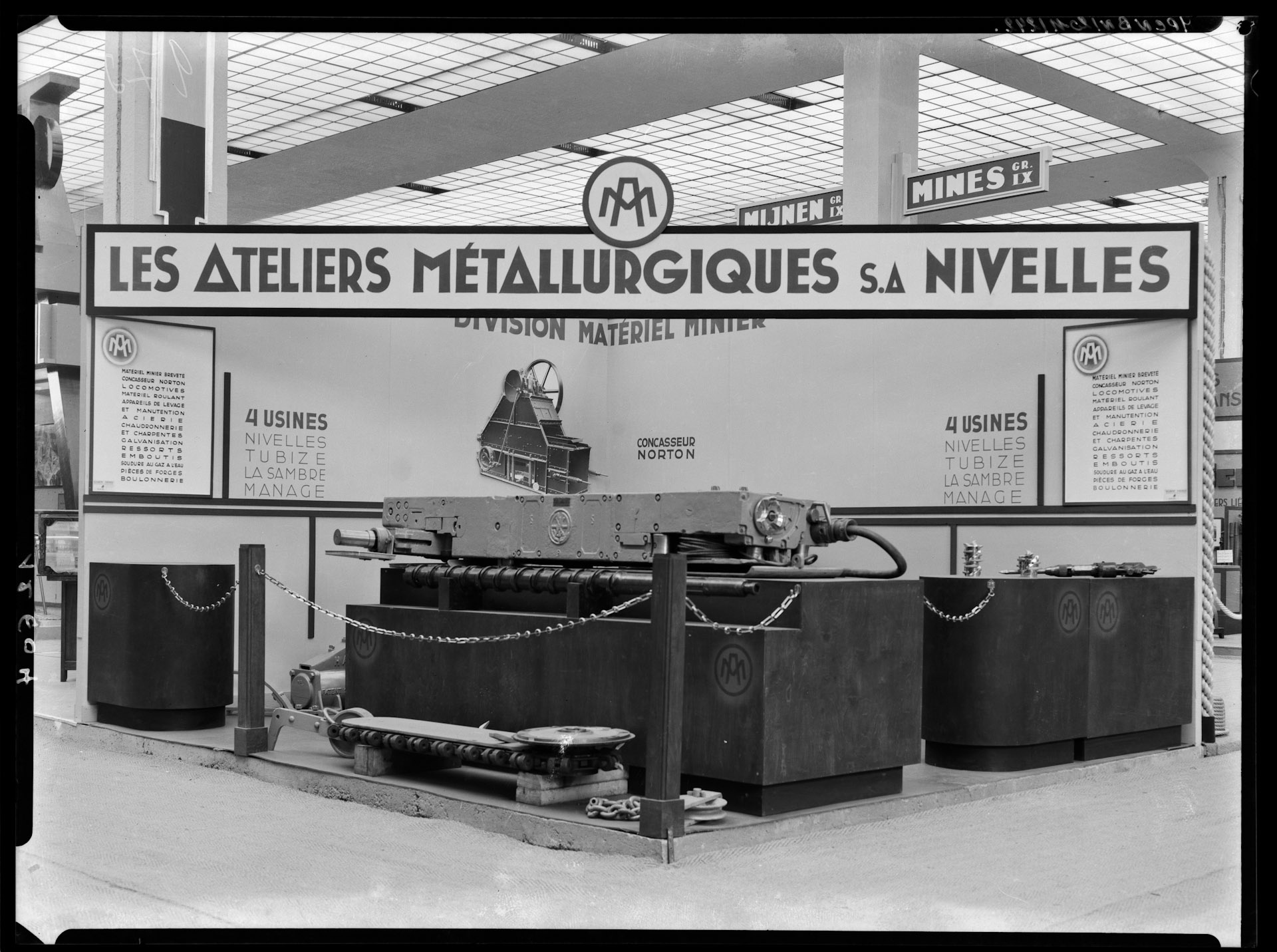 Stand d'exposition des Ateliers métallurgiques de Nivelles