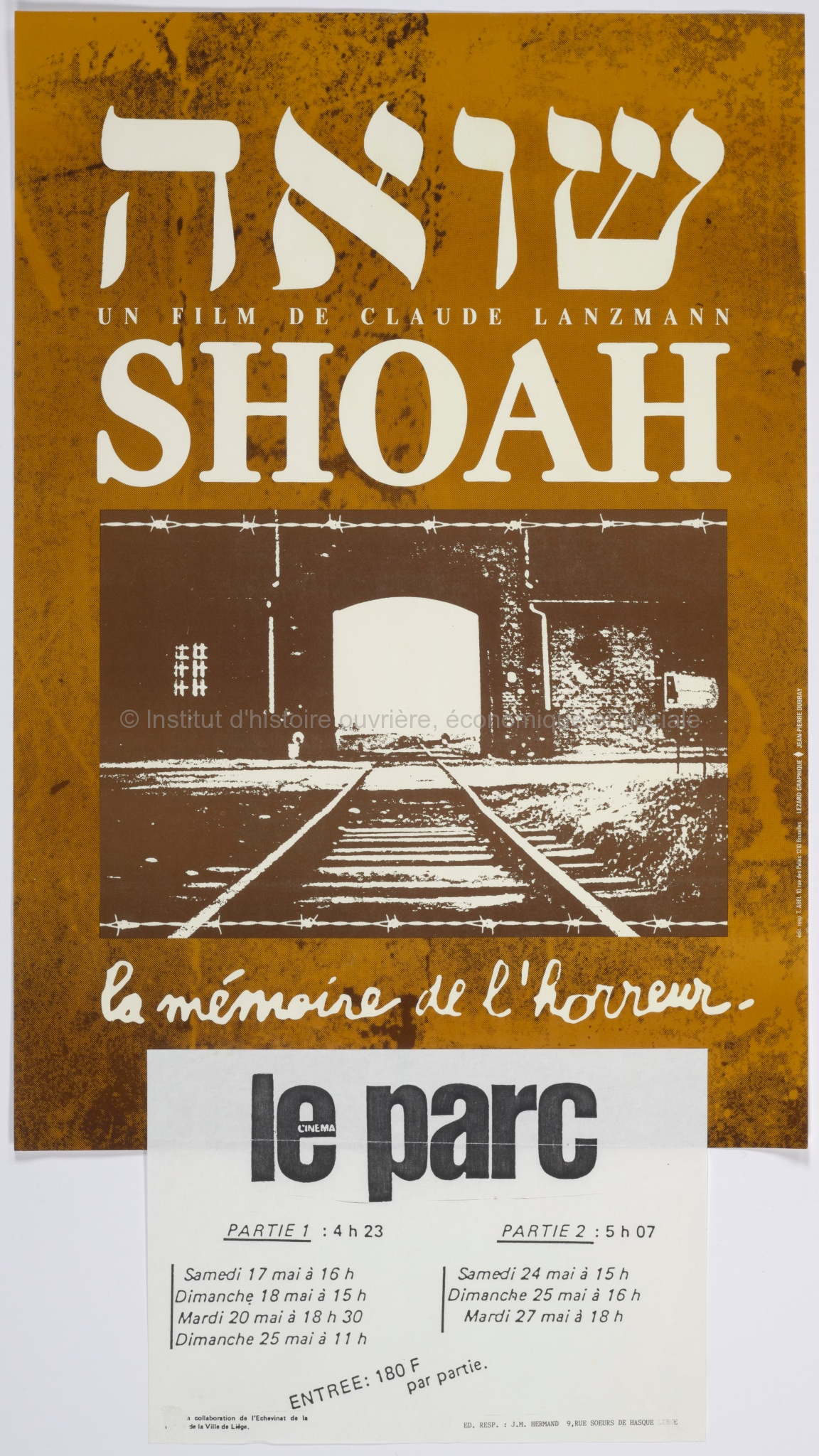 "Shoah", un film de Claude Lanzmann : la mémoire de l'horreur : Cinéma Le Parc
