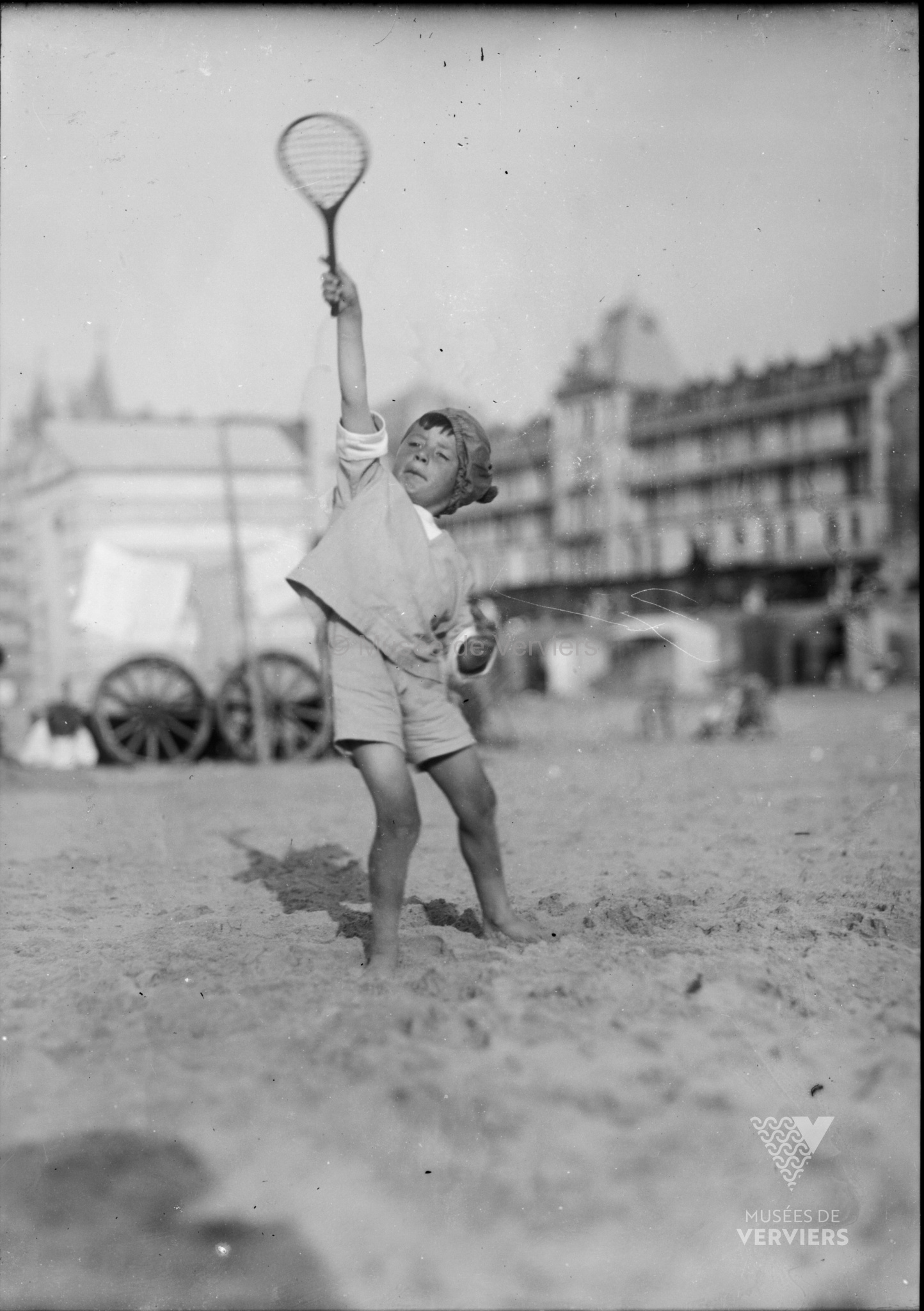 Franz Monfort junior sur la plage à la mer du Nord